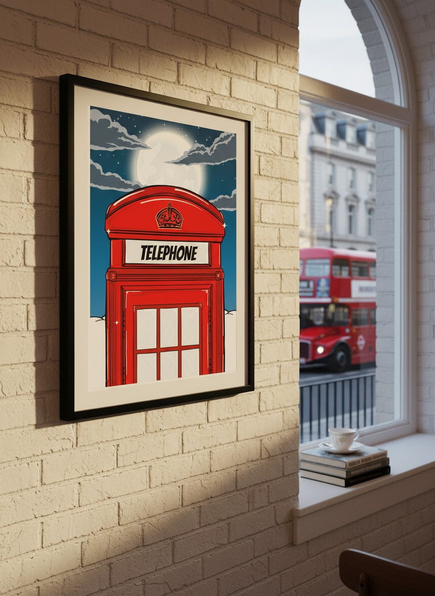 London Calling Print | London Wall Art | London Skyline Poster | British Icon Art | London Illustration | UK Travel Print | Cityscape Decor