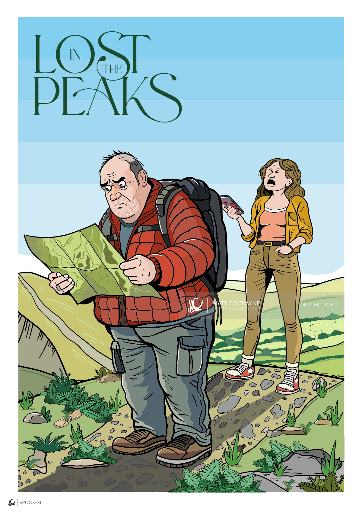 Lost in the Peaks - Peak District Prints - Wall Art - Poster - Print - Canvas - Illustration