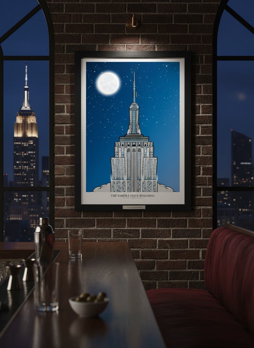 NYC Empire State Building Print | New York Skyline Wall Art | Manhatta ...