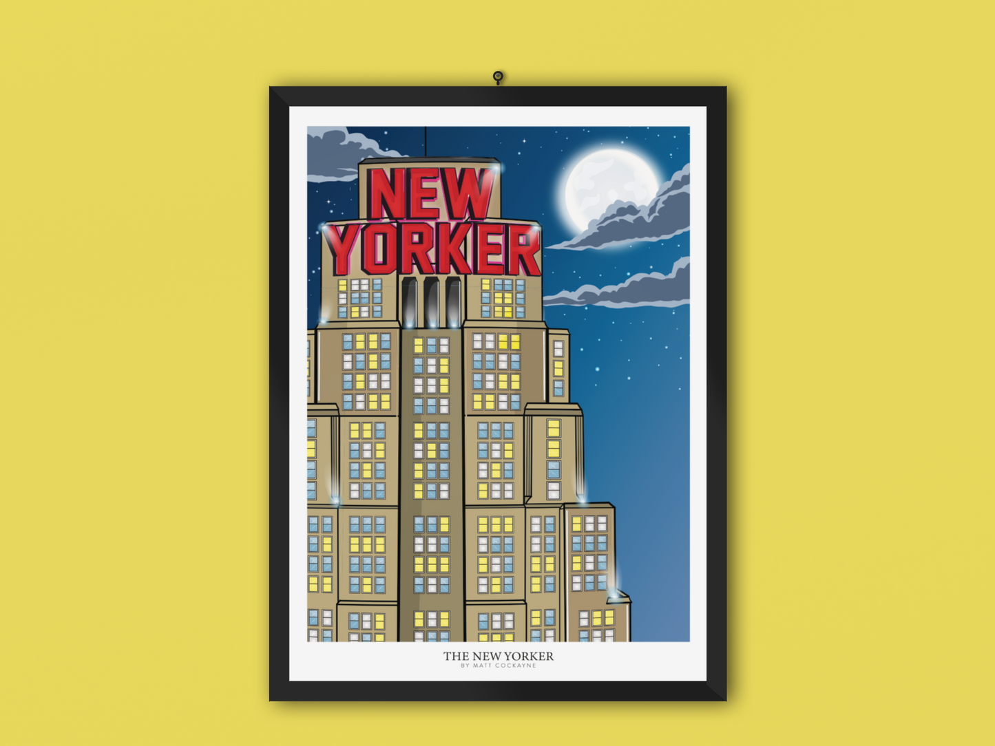 New Yorker Hotel Print, New York City Skyline Wall Art, NYC Architecture Poster, Urban Illustration, NYC Travel Art, Modern Cityscape Gift