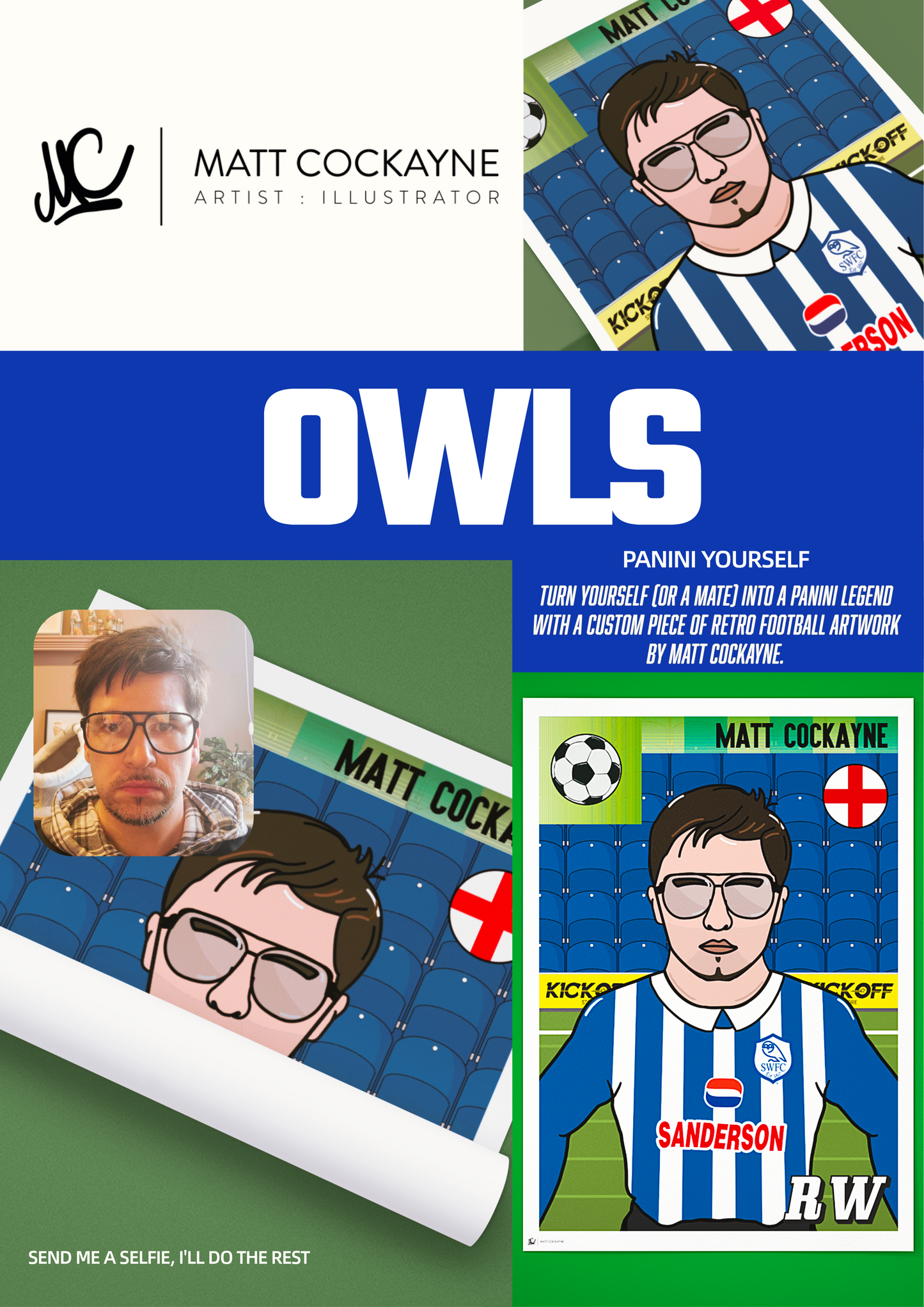 Personalised Footy Sticker Artwork – Commission Your Own Retro Print