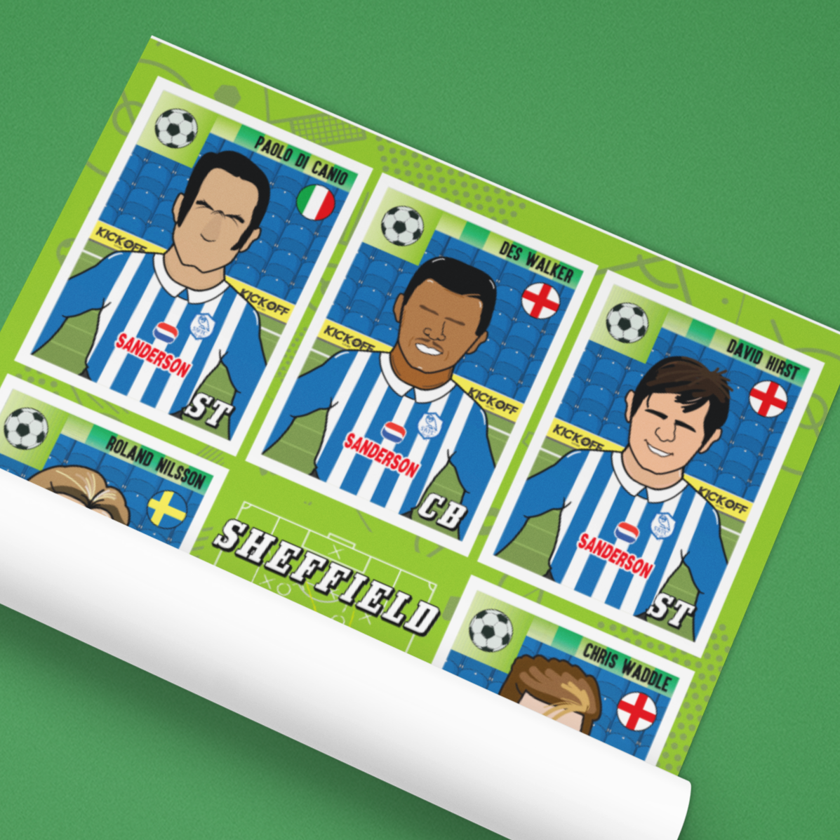 Sheffield Wednesday Panini Sticker Collection – Retro Football Artwork Set