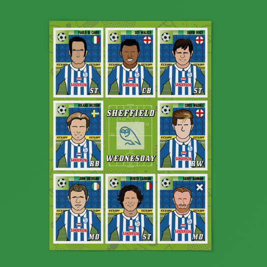 Sheffield Wednesday Panini Sticker Collection – Retro Football Artwork Set