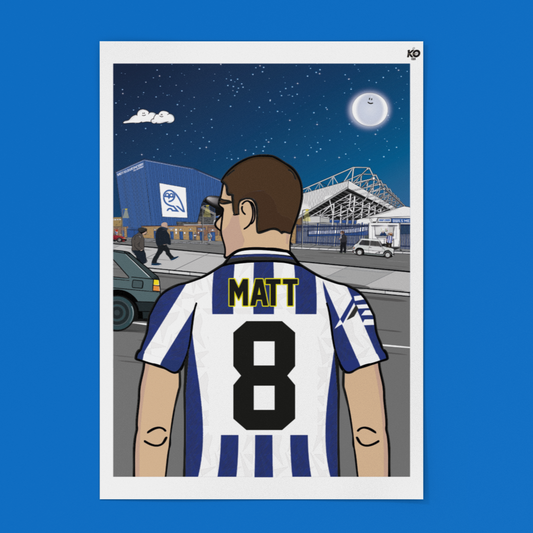 Retro 1990s Personalised Sheffield Wednesday FC Fan Art