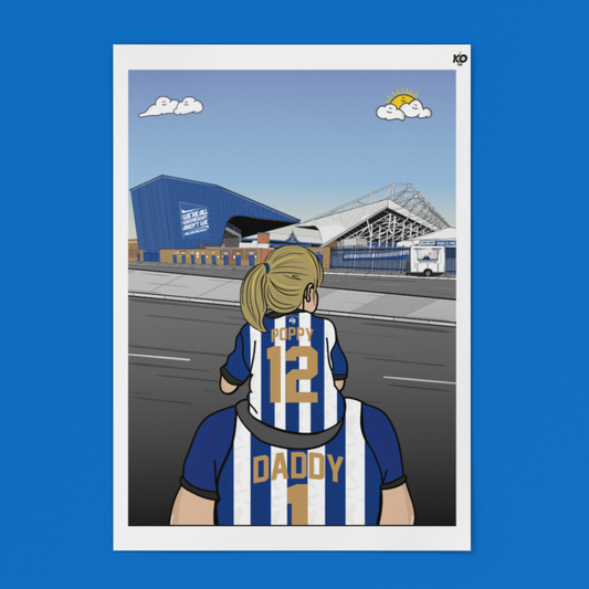 SWFC Dad & Lass – Personalised Sheffield Wednesday Print