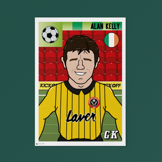 Alan Kelly – Sheffield United Panini-Style Print (Retro Collectible)