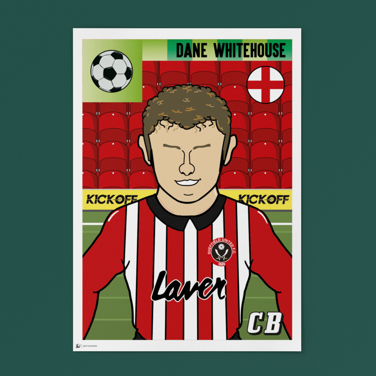 Dane Whitehouse – Sheffield United Panini-Style Print (Retro Collectible)