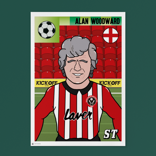 Alan Woodward – Sheffield United Panini-Style Print (Retro Collectible)