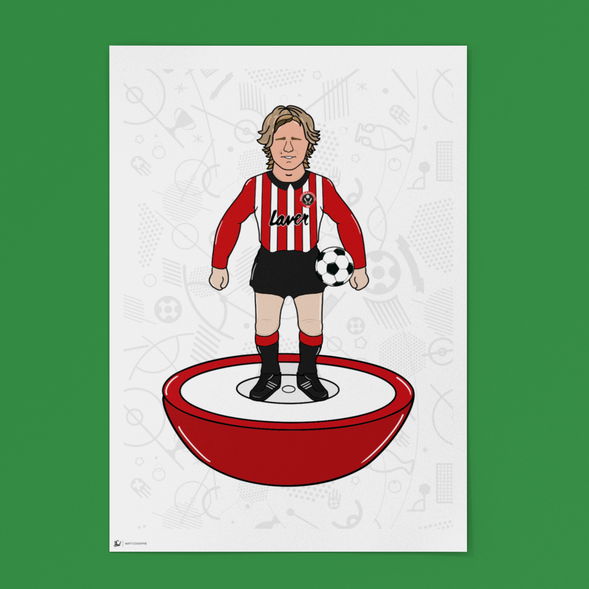 Tony Currie – Retro Subbuteo Artwork (Sheffield United Legend Print)