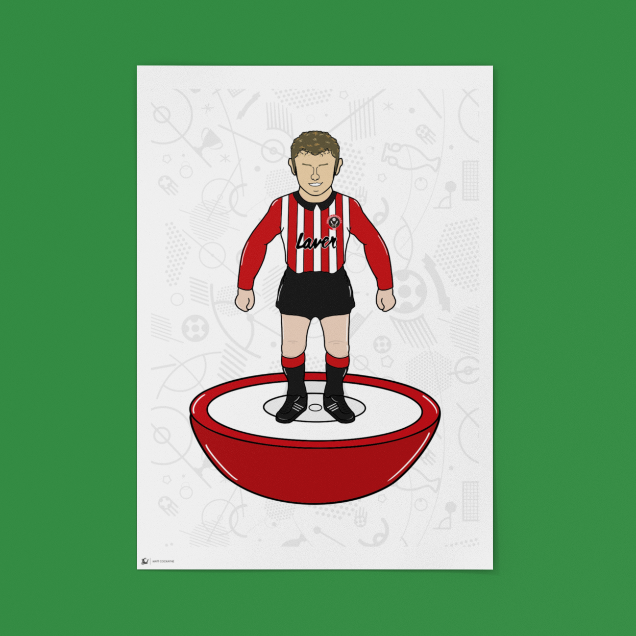 Dane Whitehouse – Retro Subbuteo Artwork (Sheffield United Legend Print)