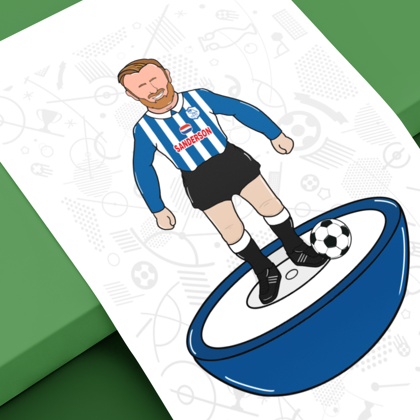 Barry Bannan Retro Subbuteo Artwork – Sheffield Wednesday Captain Print