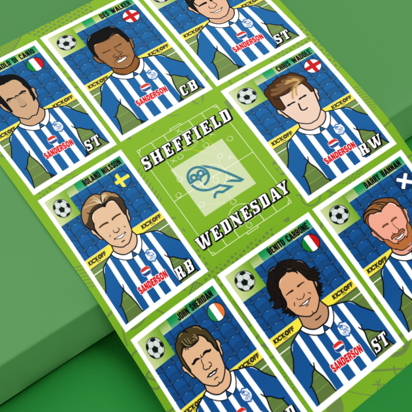 Sheffield Wednesday Panini Sticker Collection – Retro Football Artwork Set