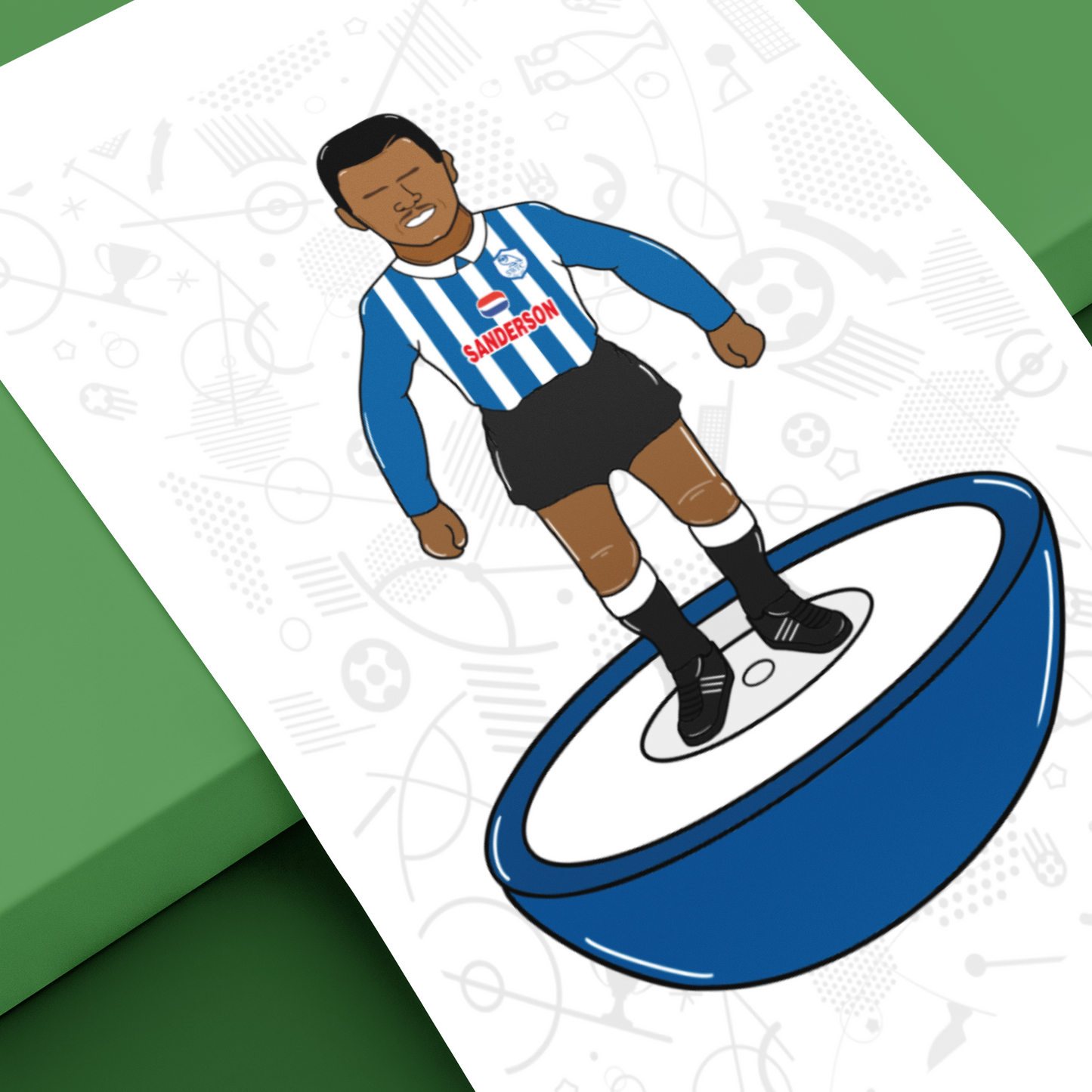 Des Walker Retro Subbuteo Artwork – Sheffield Wednesday Legend Print