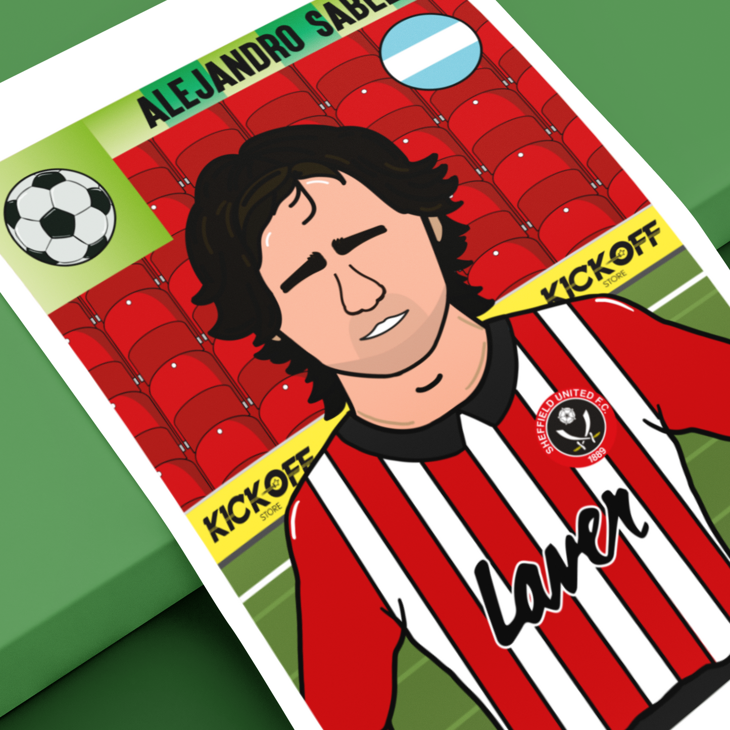Alex Sabella – Sheffield United Panini-Style Print (Retro Collectible)