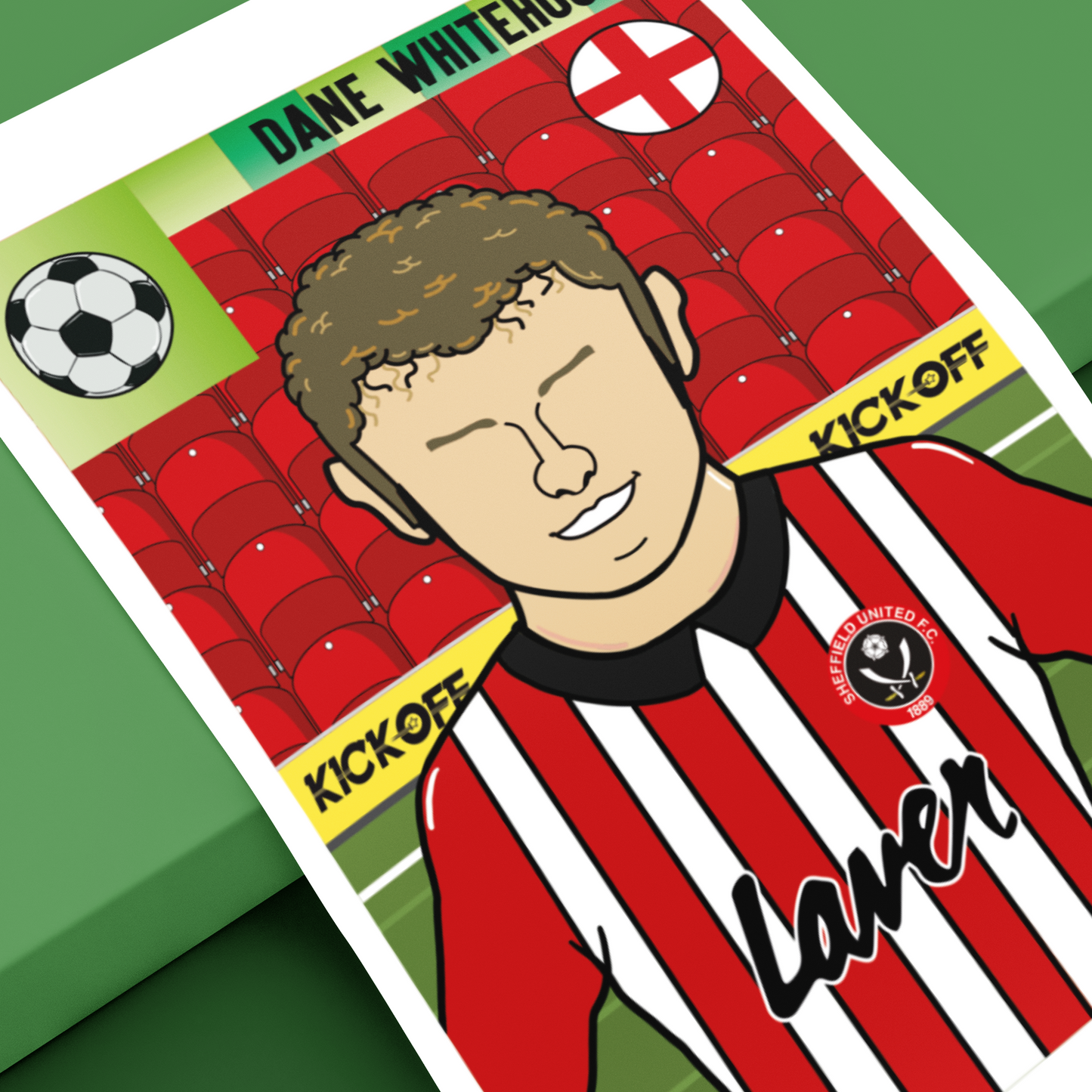 Dane Whitehouse – Sheffield United Panini-Style Print (Retro Collectible)