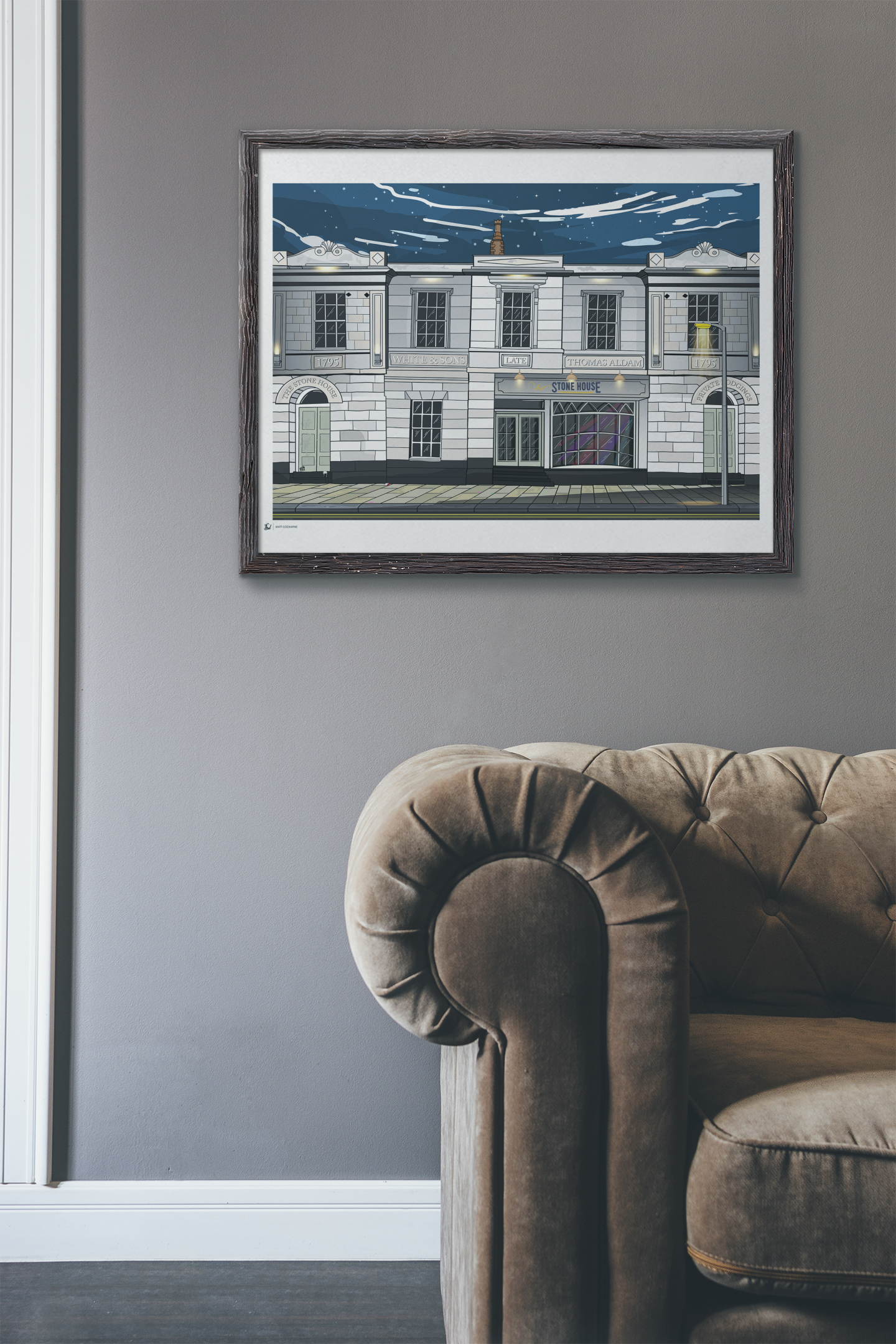 THE STONE HOUSE - Sheffield Prints - Wall Art - Poster - Print - Canvas - Illustration