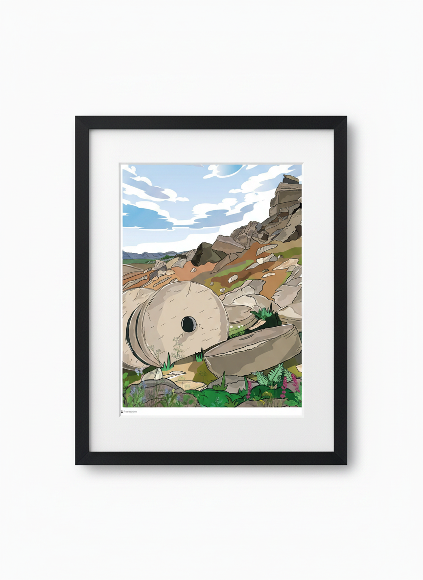STANAGE EDGE - Peak District Prints - Wall Art - Poster - Print - Canvas - Illustration