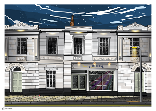 THE STONE HOUSE - Sheffield Prints - Wall Art - Poster - Print - Canvas - Illustration