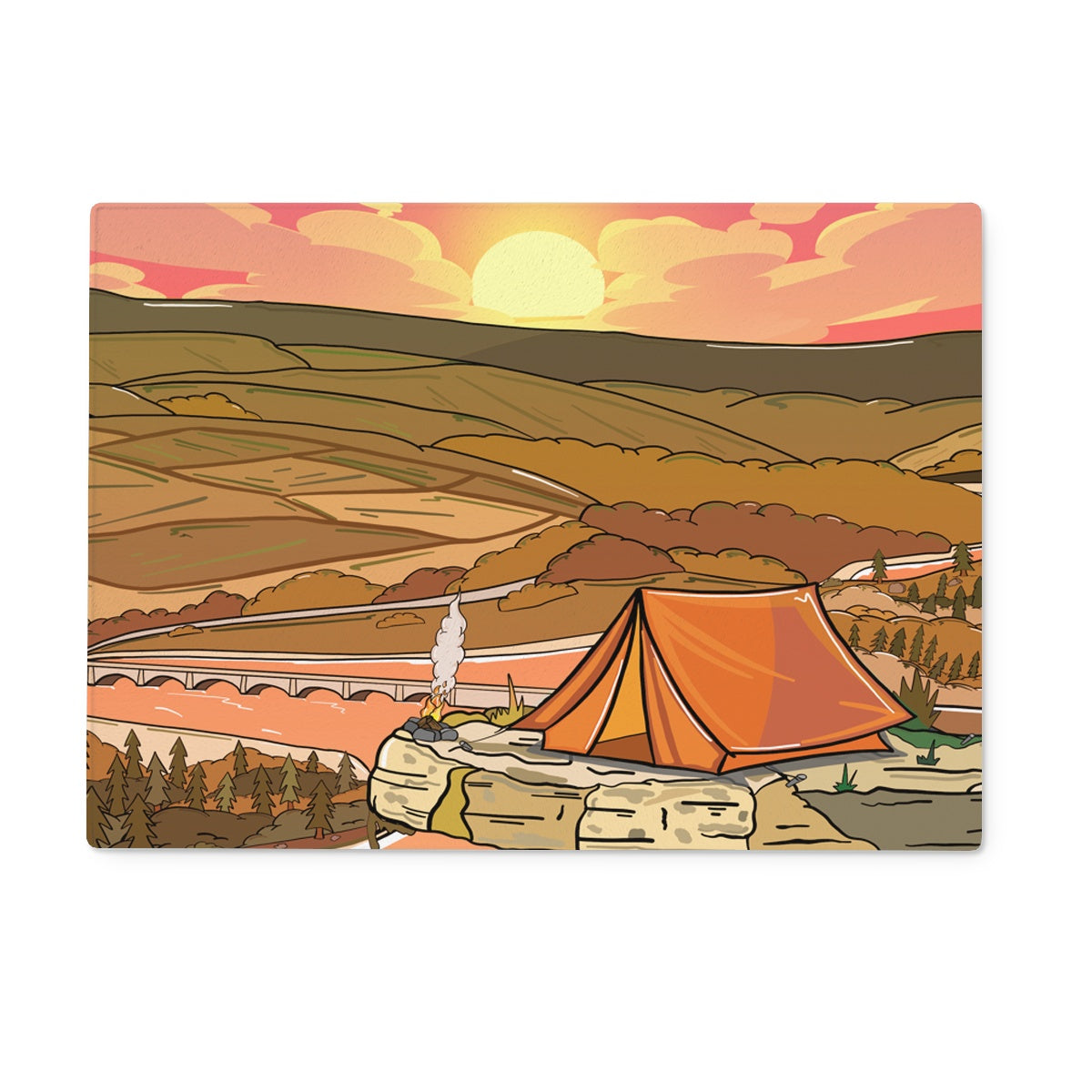 Bamford Edge - Into the sunset Glass Chopping Board