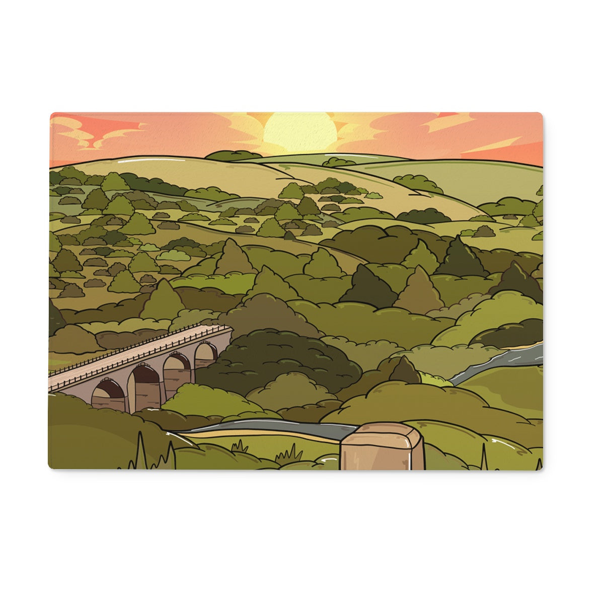 Monsal Head - Into the sunset Glass Chopping Board