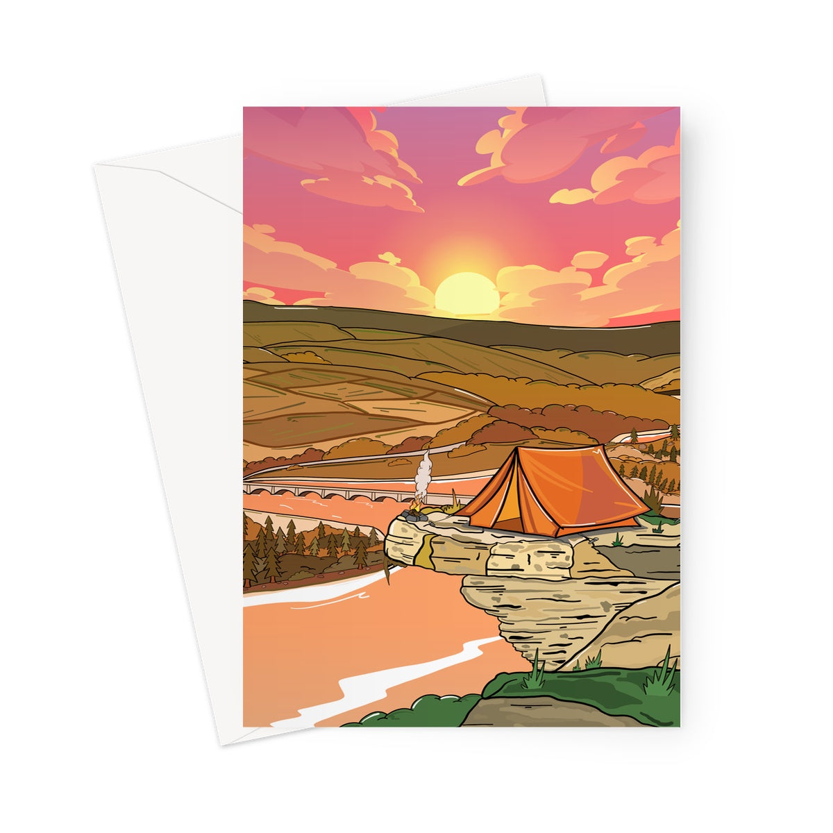 Bamford Edge - Into the sunset Greeting Card