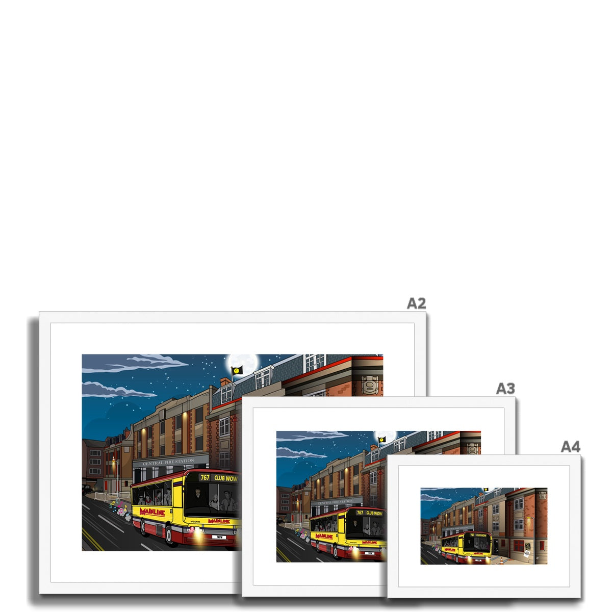 Wow Bus Framed & Mounted Print
