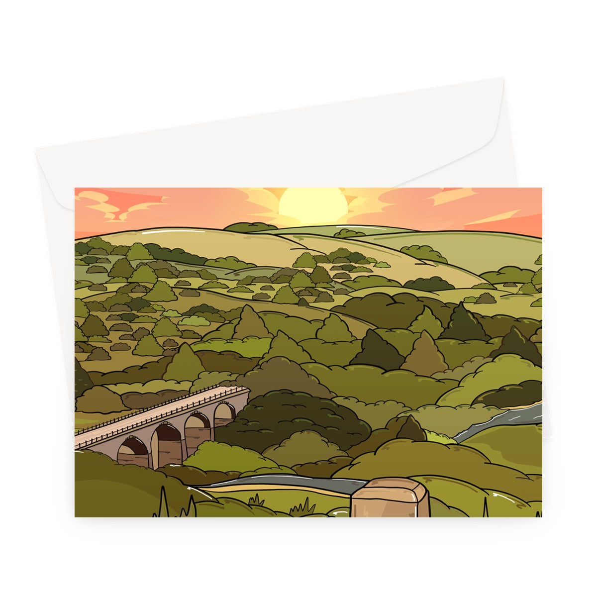 Monsal Head - Into the sunset Greeting Card