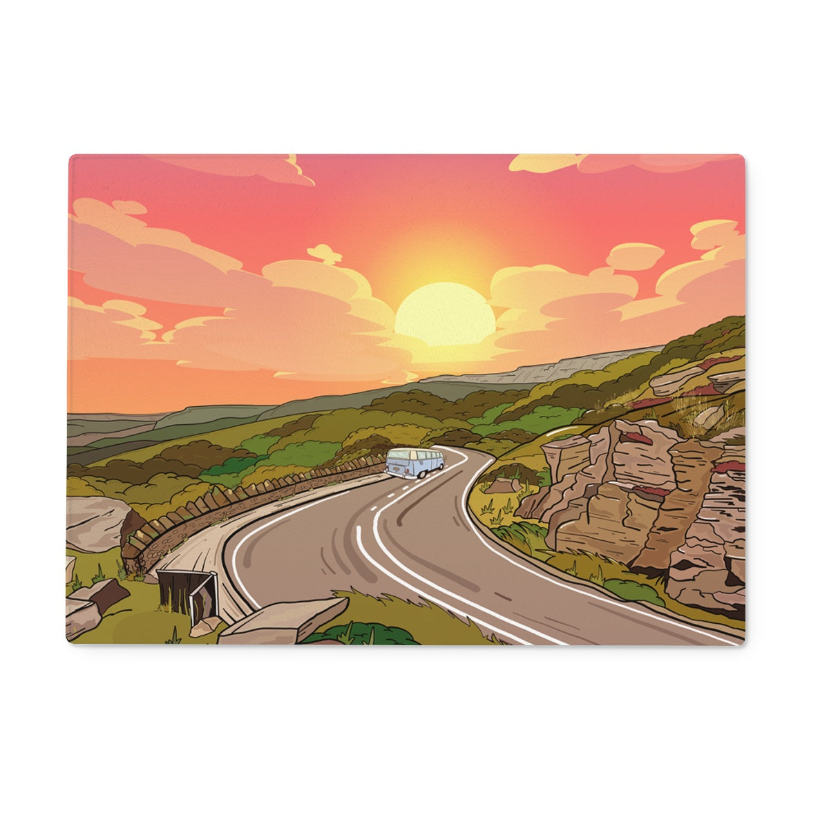 Surprise View - Into the sunset Glass Chopping Board