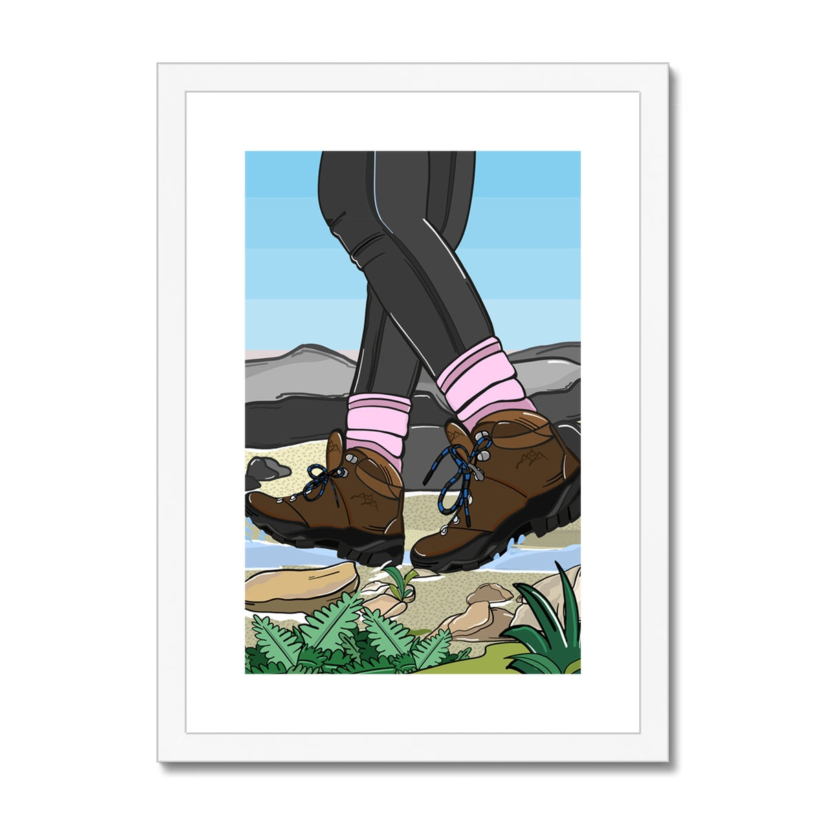 A Hike in the Peaks Framed & Mounted Print