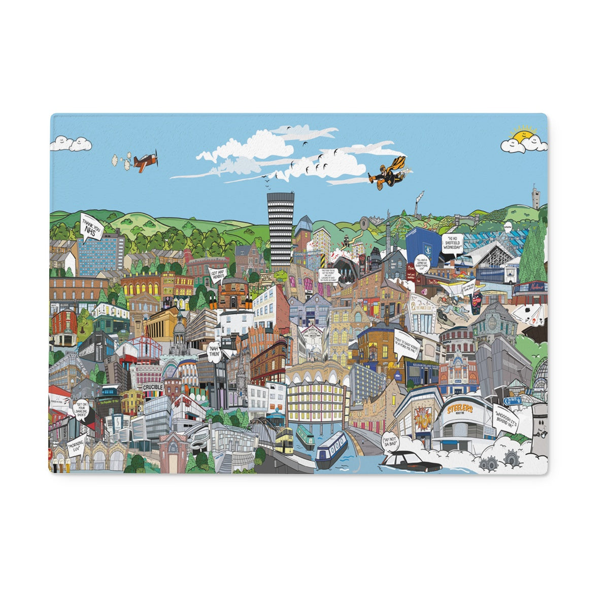 The Sheffield Scene Glass Chopping Board