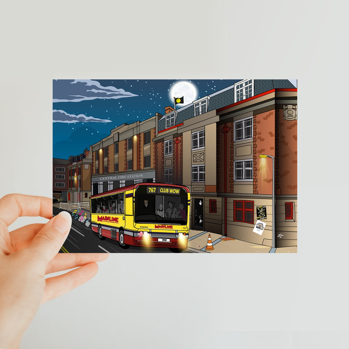 Wow Bus Classic Postcard