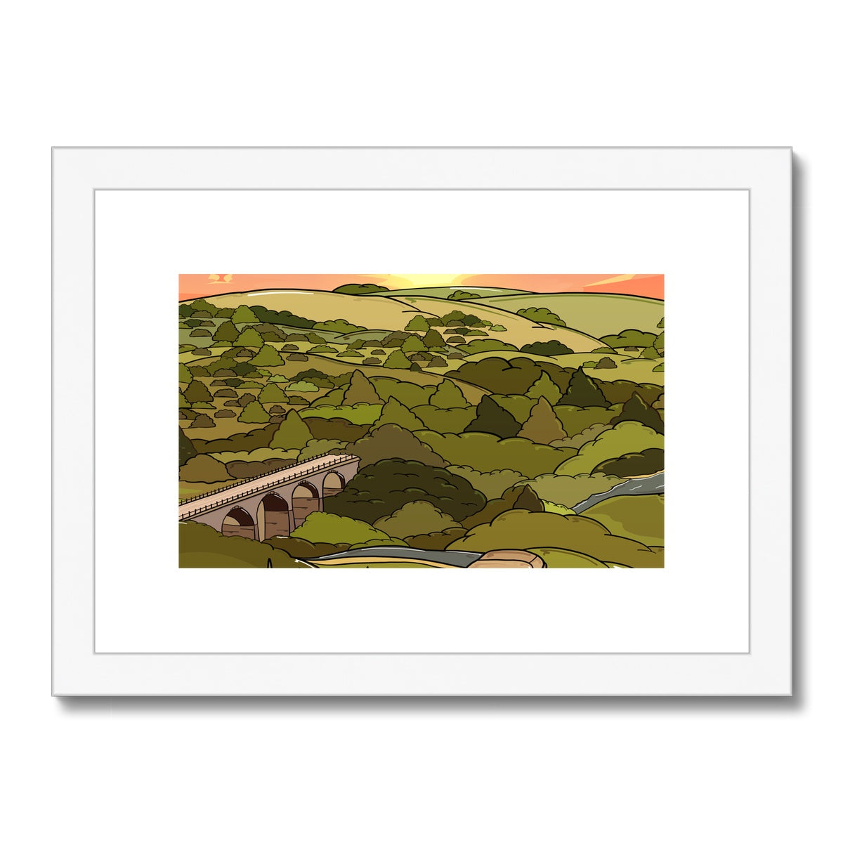 Monsal Head - Into the sunset Framed & Mounted Print