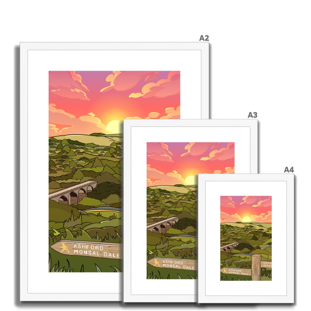 Monsal Head - Into the sunset Framed & Mounted Print