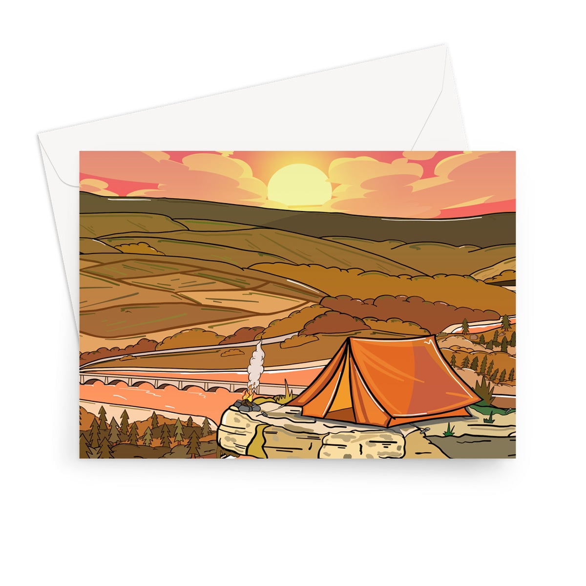 Bamford Edge - Into the sunset Greeting Card