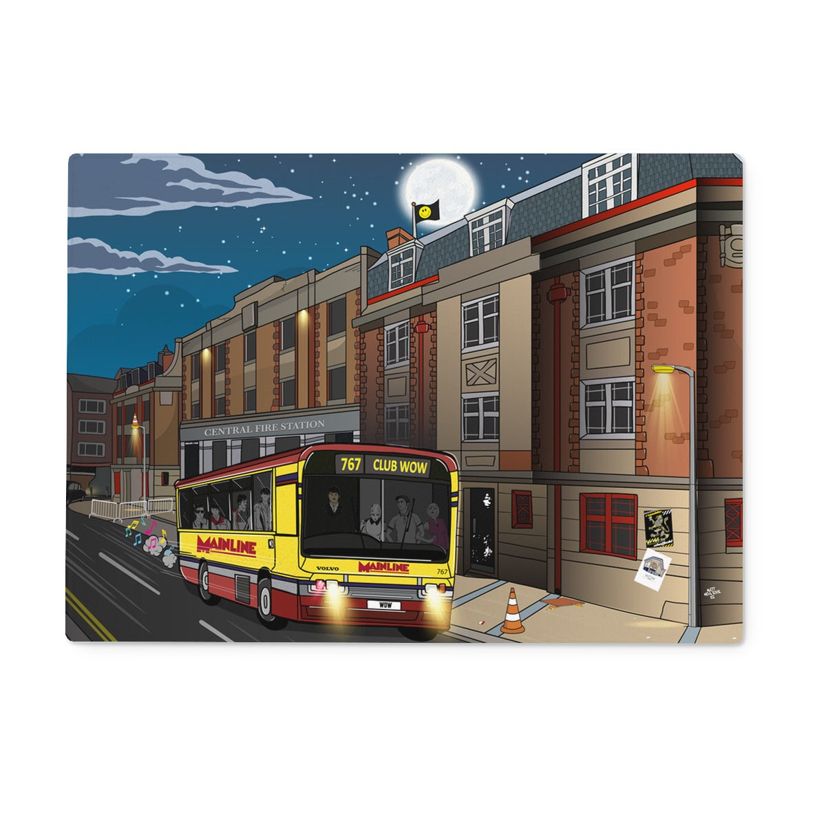 Wow Bus Glass Chopping Board