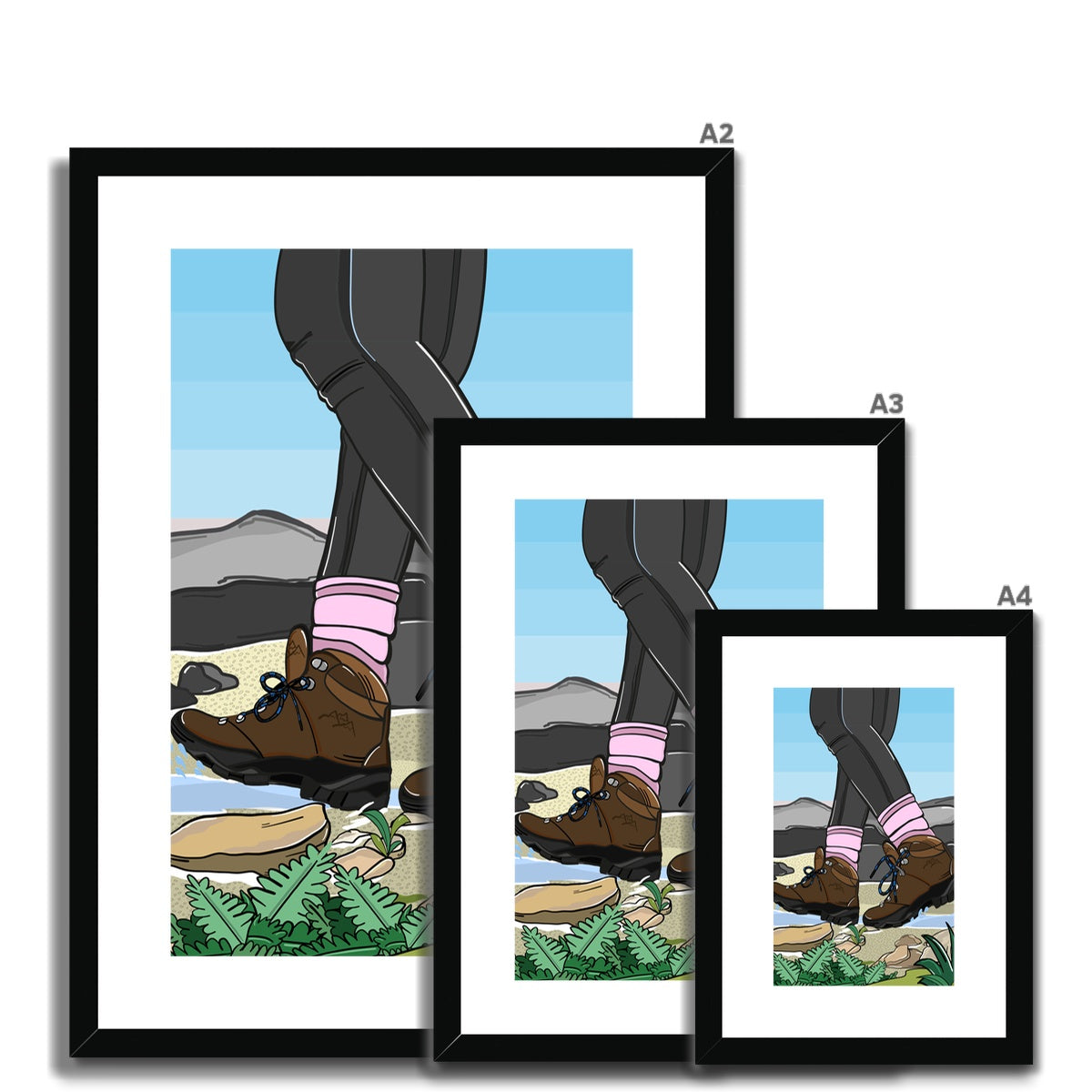 A Hike in the Peaks Framed & Mounted Print