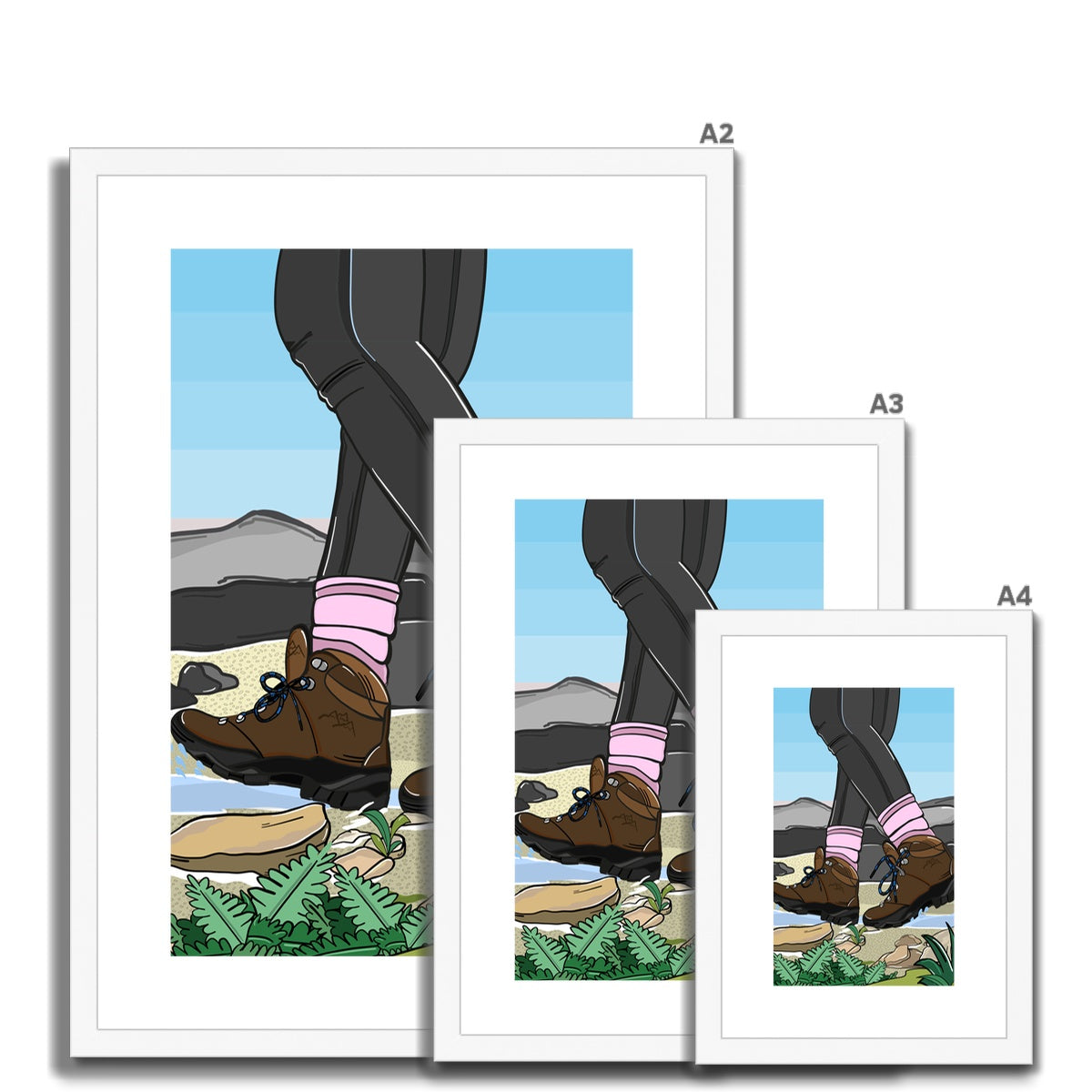 A Hike in the Peaks Framed & Mounted Print