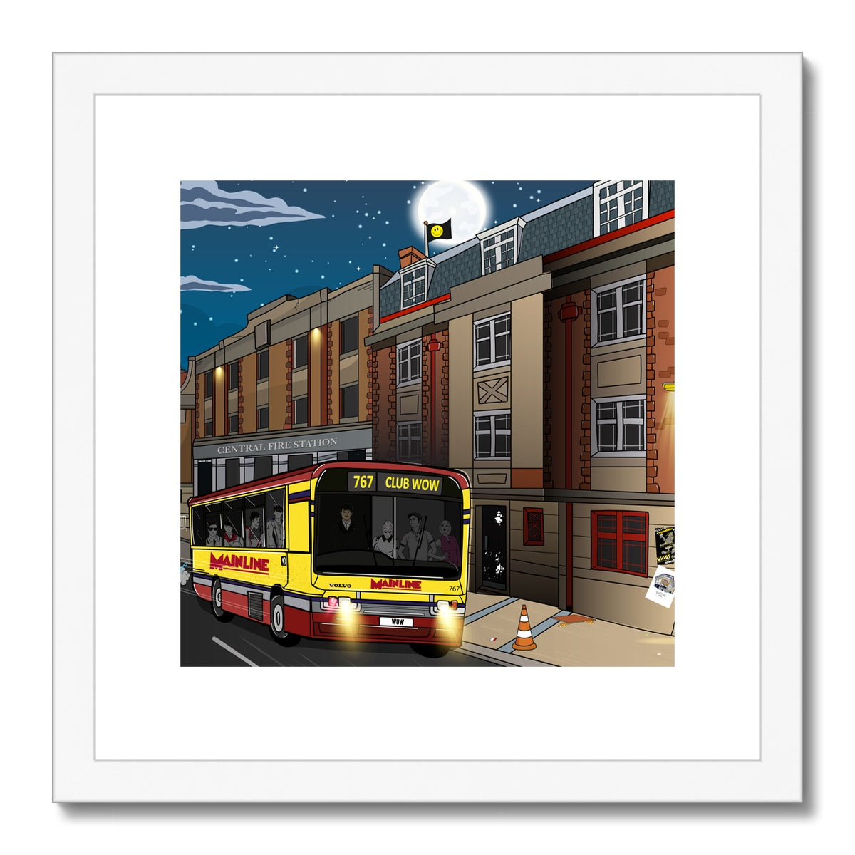 Wow Bus Framed & Mounted Print