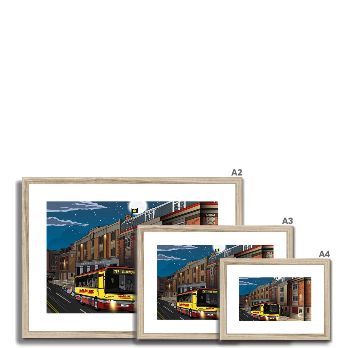 Wow Bus Framed & Mounted Print