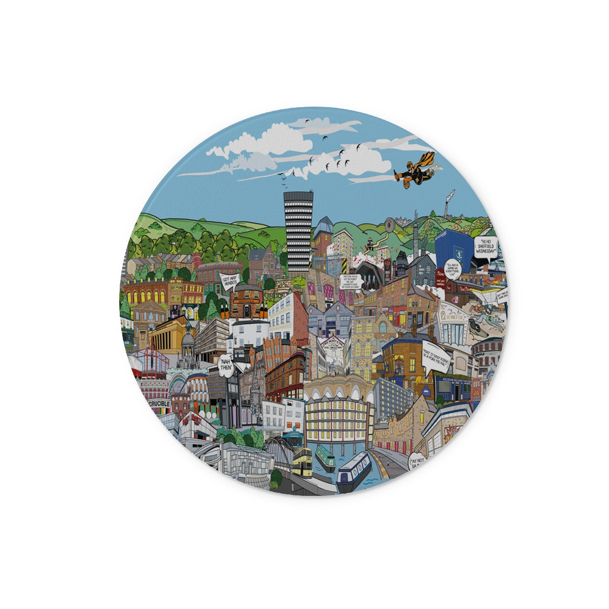 The Sheffield Scene Glass Chopping Board