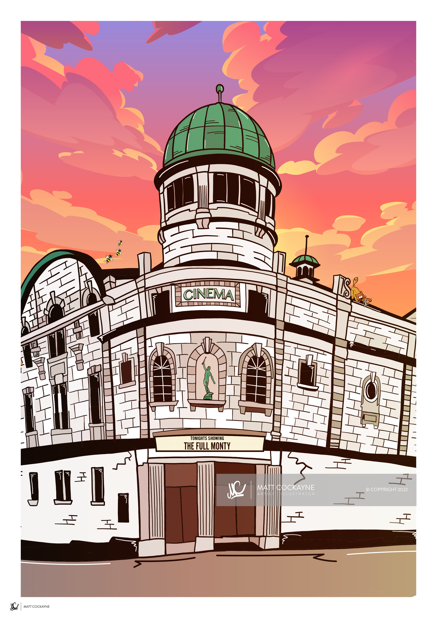ABBEYDALE PICTURE HOUSE - Sheffield Prints - Wall Art - Poster - Print - Canvas - Illustration