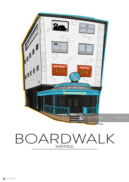 CLUBS - BOARDWALK - Sheffield Prints - Wall Art - Poster - Print - Canvas - Illustration