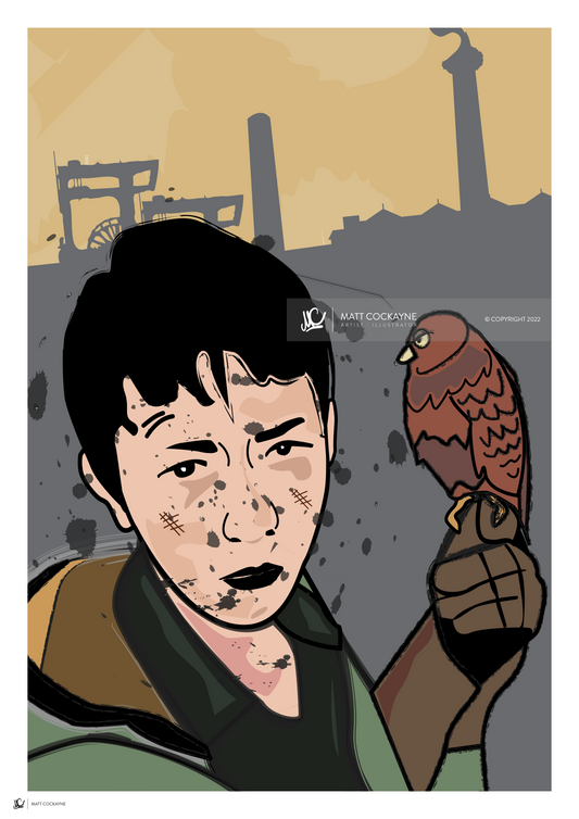 Kes 'r Billy - Sheffield Prints - Wall Art - Poster - Print - Canvas - Illustration