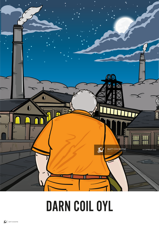 DARN COIL OYL - Sheffield Prints - Wall Art - Poster - Print - Canvas - Illustration