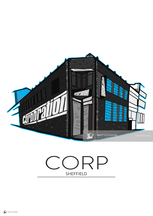 CLUBS - CORP - Sheffield Prints - Wall Art - Poster - Print - Canvas - Illustration