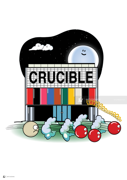 SNOOKER CITY - THE CHASE IS ON - Sheffield Prints - Wall Art - Poster - Print - Canvas - Illustration