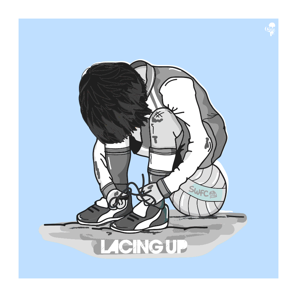 SWFC Lacing Up – personalised print