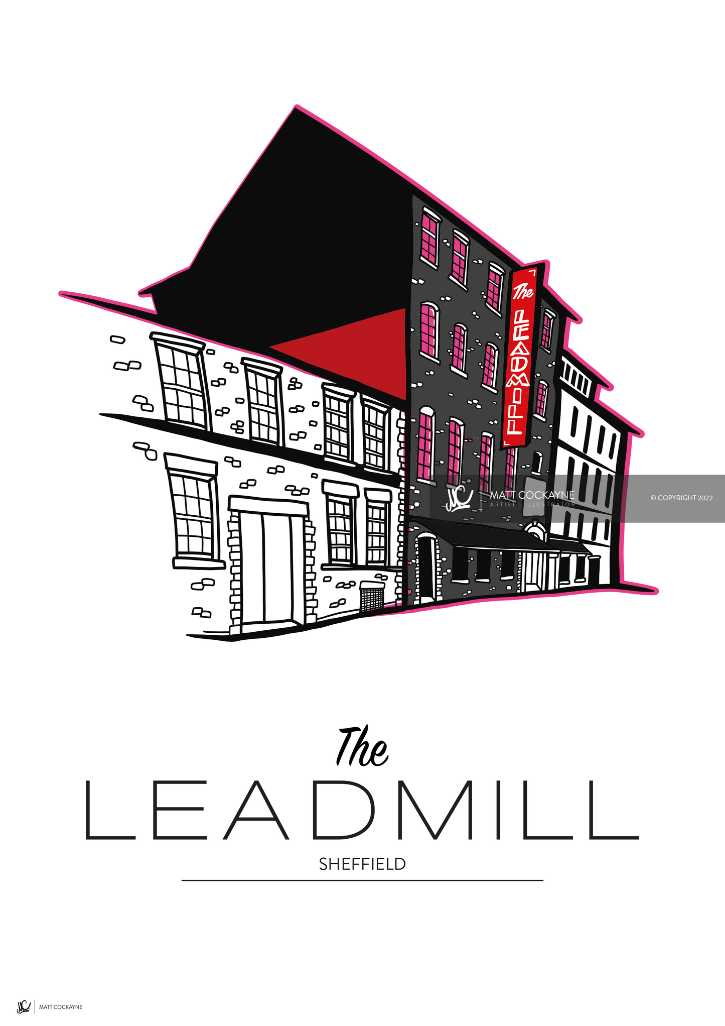 CLUBS - LEADMILL - Sheffield Prints - Wall Art - Poster - Print - Canvas - Illustration