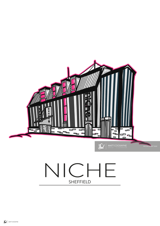 CLUBS - NICHE - Sheffield Prints - Wall Art - Poster - Print - Canvas - Illustration