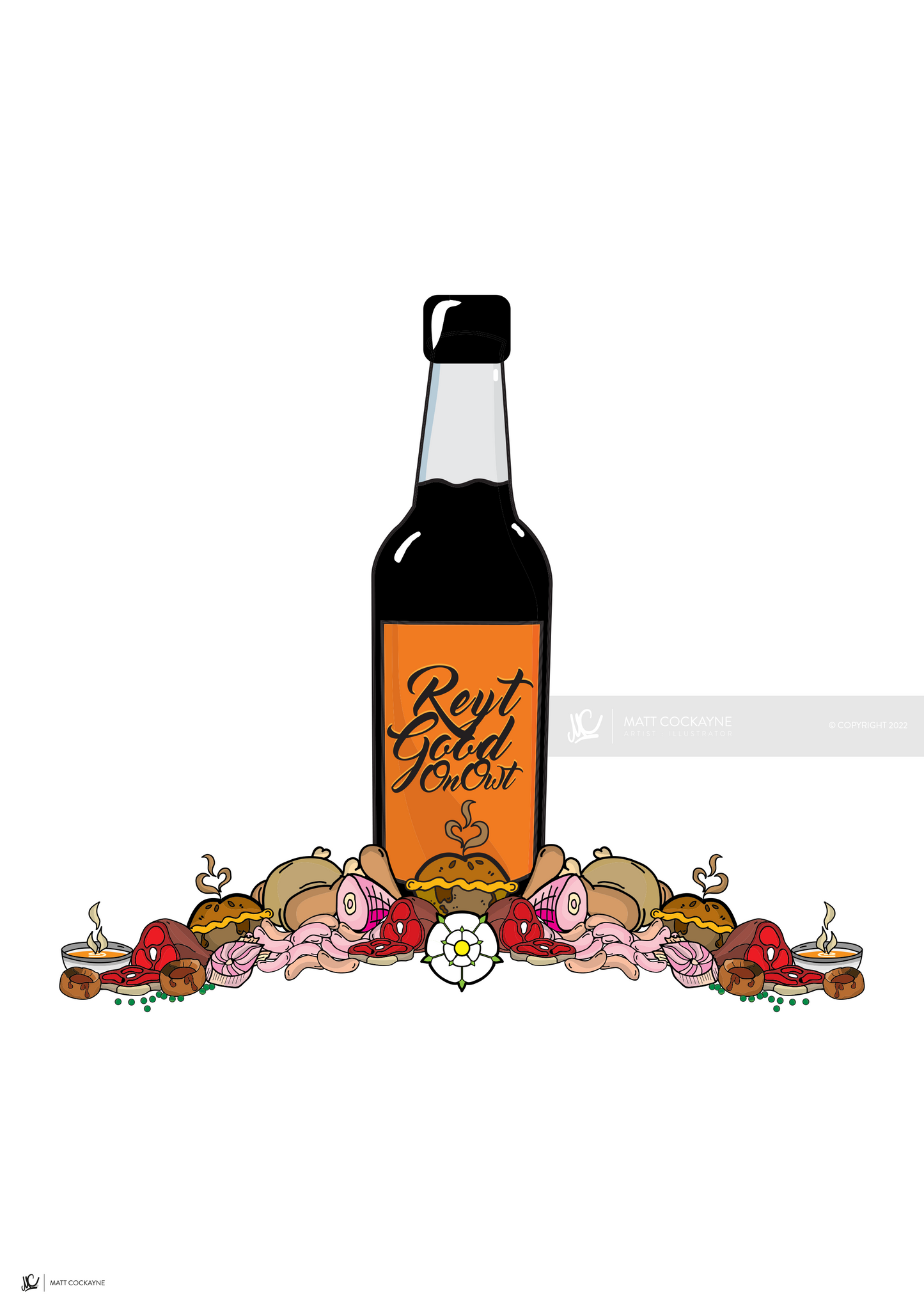 HENDOS- REYT GOOD ON OWT - Sheffield Prints - Wall Art - Poster - Print - Canvas - Illustration